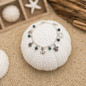 personalised coastal charm bracelet